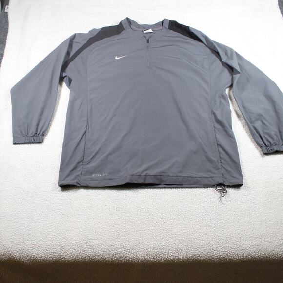 Nike Storm-FIT 1/4 Zip Windbreaker Pullover Jacket Gray/Black Men’s L - Picture 1 of 6